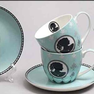 4a2a7d51-d65d-4177-a641-351d5c9db1e3.jpg Чайний набір "Камея" 2 чашки із блюдцями рожевий/бірюзовий 280мл