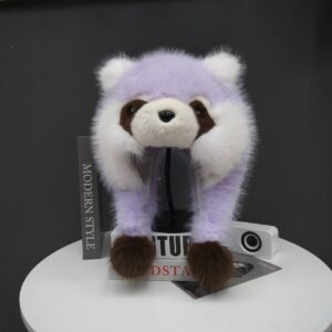 Шапка "Єнот" з екохутра лавандова