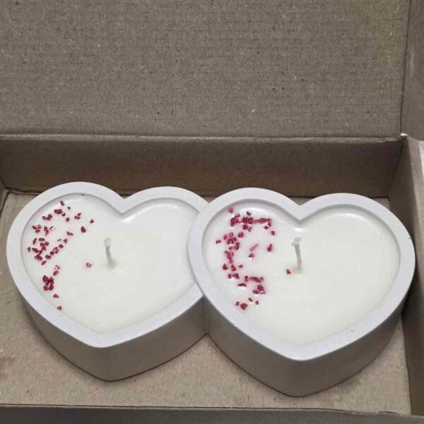 Свічка ароматична Solodka "Подвійне Серце" в кашпо