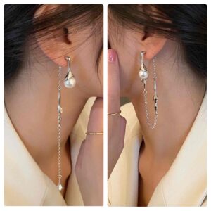 4c034686-2ab2-4936-bcf8-710441725b52.jpg Сережки "Геометричні" асиметричні ланцюг з перлиною (7387)