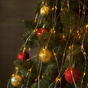 Гірлянда-Пучок "Роса" 2м/10 гілок/200 LED золоте світло (USB+батарейки)