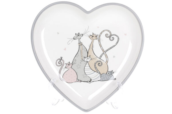Піала керамічна "Весела сімейка" у формі серці 20 см