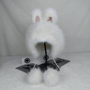 Шапка "Кролик" з екохутра біла