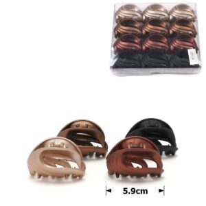 Заколка/краб для волосся пластик 5,9 см мікс кольорів