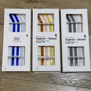 Набір скляних трубочок зі щіточкою Tiger 23 см 4 шт мікс кольорів