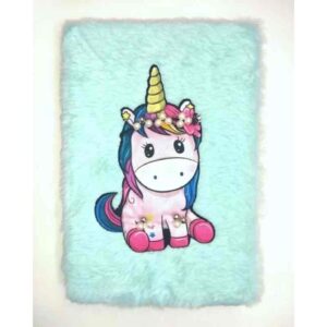 Блокнот А5 плюшевий WB "Єдиноріг з перлинами" світиться у темряві 80 арк.