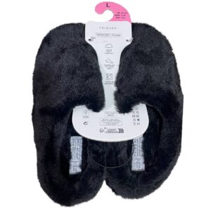 Тапочки-сабо жіночі пухнасті Primark (устілка меморі) чорні
