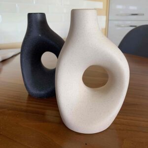 Ваза керамічна декоративна з отвором Primark чорна/беж