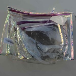 Набір косметичок Primark прозорих з срібним обідком 3 шт