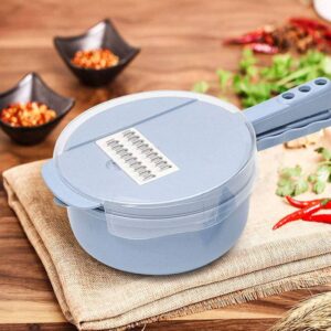 Терка/овочерізка багатофункціональна з контейнером з пшеничного волокна з різними  насадками та друшлаком