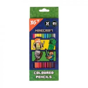 Олівці кольорові Yes "Minecraft. Heroes" 24 кол./12 шт