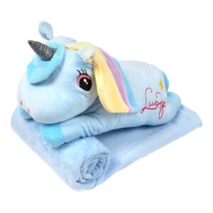 Іграшка-подушка-плед плюшева "Єдиноріг" мікс кольорів