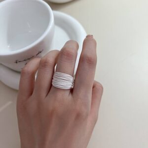 Каблучка металева "Ланцюжки" срібна (10548)