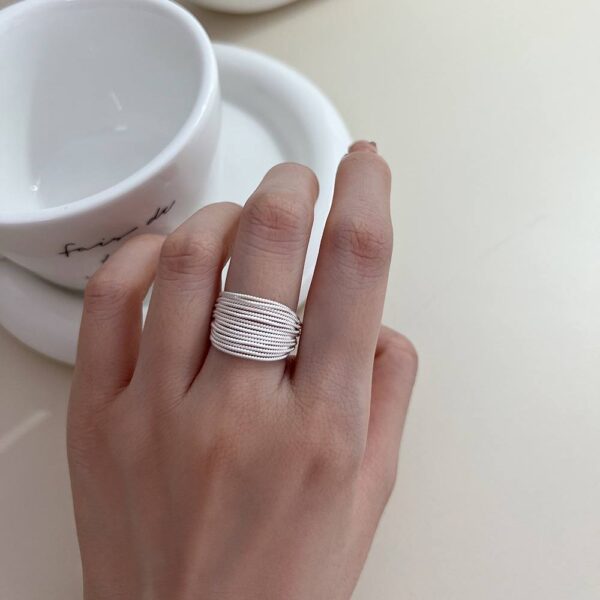 Каблучка металева "Ланцюжки" срібна (10548)