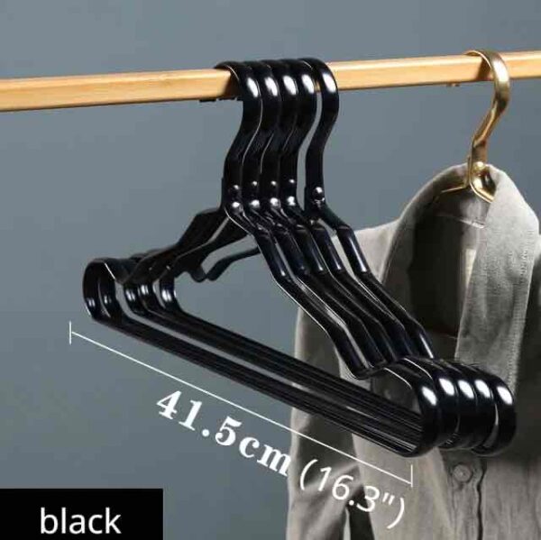 Вішалка для одягу металева з канавками, ультра міцна, стійка до пошкоджень, чорний металік