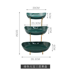 55fa38e4-8c57-413d-b6b4-435cbaf2ec67.jpg Підставка для закусок в скандинавському стилі 3-шарова, смарагдовий з позолотою