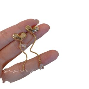 Сережки "Серця/хвилясті краплі води" золотий (7392)