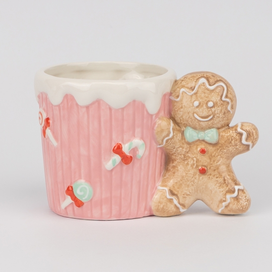 Чашка керамічна Новорічна "Імбірний пряник" 400 мл