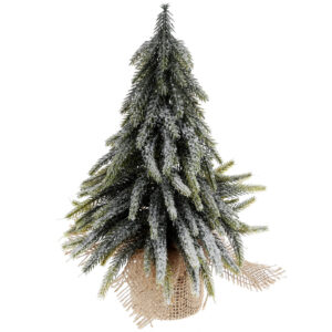 566eb7f8-7a34-4a26-8a42-94a5e1b25526.jpg Новорічний декор "Ялинка з льодом" у джутовому мішечку 27 см