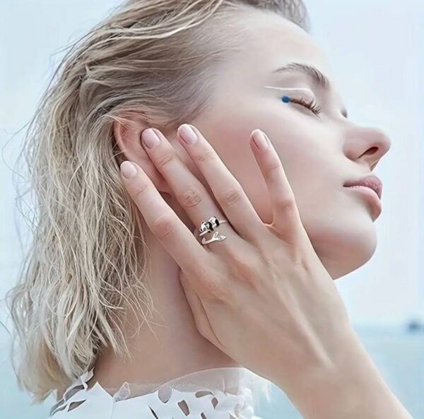 Каблучка жіноча "Панда" срібна (2558)