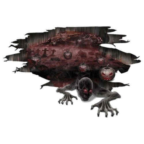 Декор на Хелловін наклейка для підлоги "Злий Зомбі" 70*100 см