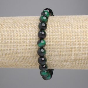 Браслет натур. Тигрове око зелене кулька 8 мм стрейч