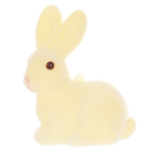 Фігурка "Кролик" 7*9,5 см з флоковим напиленням жовта пастель