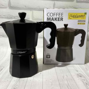 Кавоварка гейзерна MAESTRO Coffee Maker алюміній (3 порції) чорна 150 мл