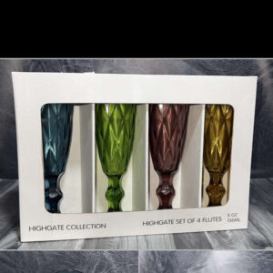 Набір Келихів для шампанського рельєфні кольорові 4 шт