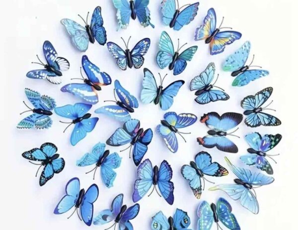 Заколка-качечка для волосся "Метелик" блакитний