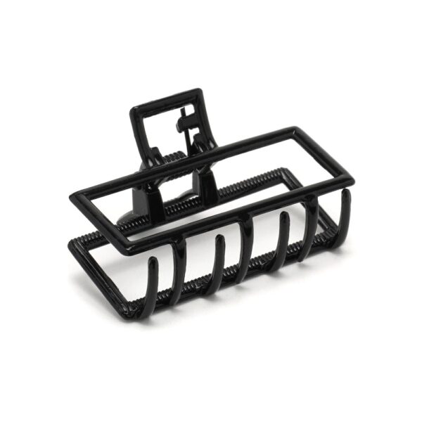 Заколка/краб для волосся металева прямокутна 4,4 см чорна