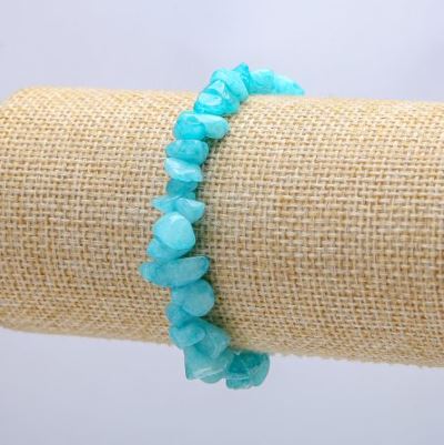 Браслет натур. Кварц блакитний крихта 7 мм стрейч