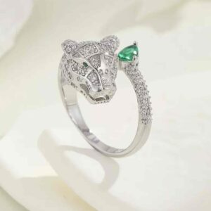 Каблучка жіноча металева «Тигр» срібний (8421)