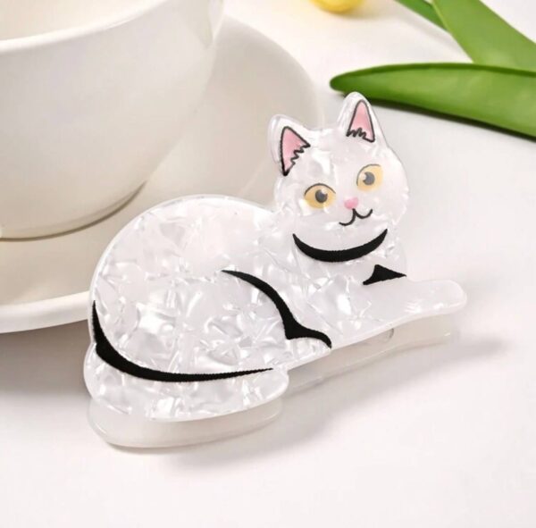 Заколка-краб для волосся "Котик" перламутрова