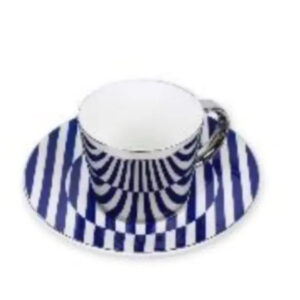 Чашка кавова керамічна дзеркальна з блюдцем "Морська" 90 мл