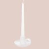 Підсвічник керамічний з ручкою для столової свічки білий