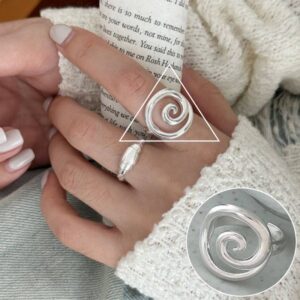 Каблучка жіноча "Геометрична" спіраль срібна (10549)