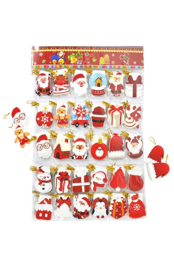 Міні-листівка/бірка для подарунку Новорічна кольорова (5,4*7,2 см)