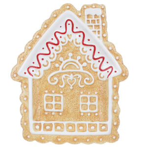 Блюдо керамічне "Пряниковий будиночок" 26*21.5*2.5  прямокутне беж