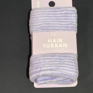 Тюрбан для сушки волосся Primark “Hair Turban” флісовий полоска фіолетовий