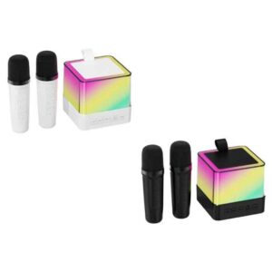 Караоке-міні дитяче K18 з LED підсвіткою та двома бездротовими мікрофонами