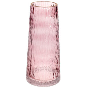 Ваза скляна "Шанхай", 28см, рожева