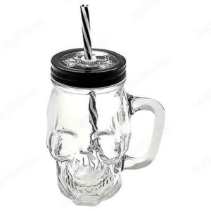 65a229dd-91db-4751-80ef-7baf1ee4dcb2.jpg Чашка-банка "Череп" з кришкою на закрутку та трубочкою 500 мл