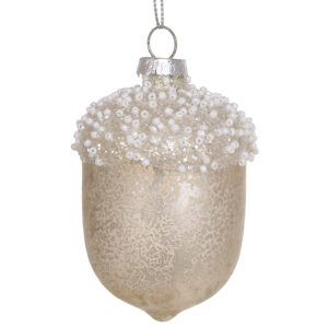 6601e179-e81a-4088-9bf4-763d8c74e7e3.jpg Ялинкова прикраса "Жолудь" 8 см шампань (скло)