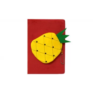 Блокнот А5 плюшевий WB "Ананас" з відділенням на блискавці 80 арк.