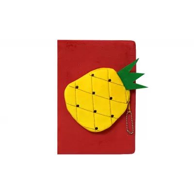 Блокнот А5 плюшевий WB "Ананас" з відділенням на блискавці 80 арк.