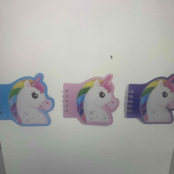 Блокнот A7 фігурний на спіралі "Єдиноріг" з блисківками 40 аркушів