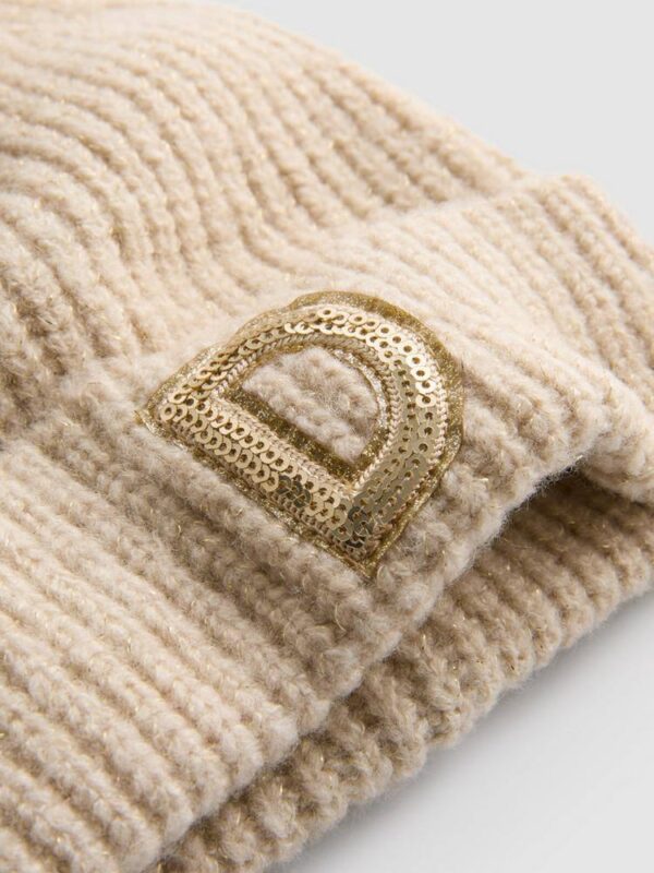 Шапка-біні дитяча "Буква" Primark в'язана з помпоном беж