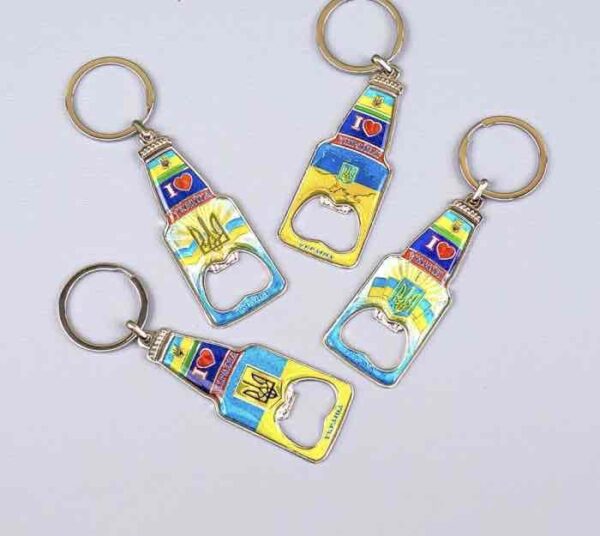 Брелок-відкривачка металевий "Ukraine-пляшка"