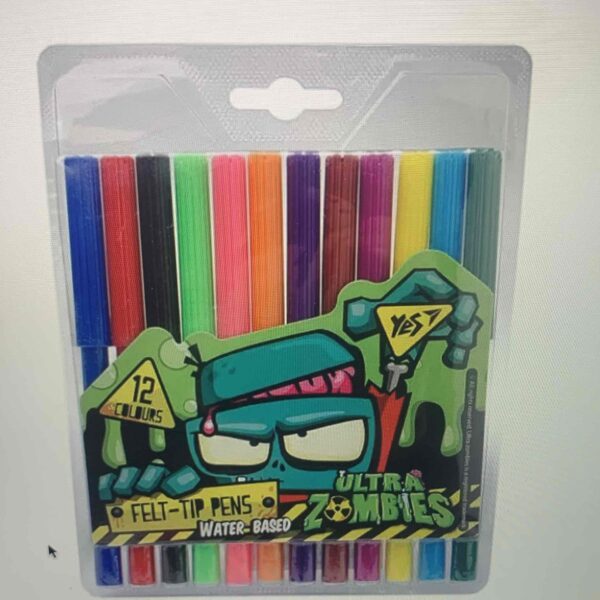 Фломастери YES "Zombie" 12 кольорів